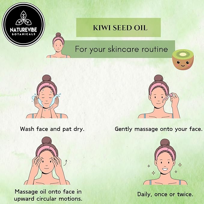 Naturevibe Botanicals Kiwi Oil 32 Ounces | 100% Pure and Natural | Great for Skin Care and Hair Care-Velvo Beauty