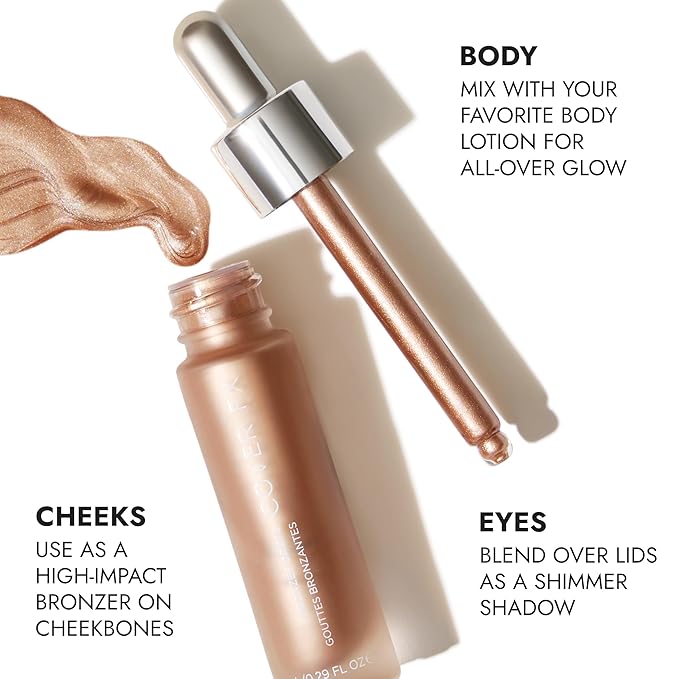 COVER FX Custom Bronzer Drops - Sunkissed: Neutral Bronze - 1 Fl Oz - Radiant Glow Liquid Bronzer - Customizable Color-Velvo Beauty