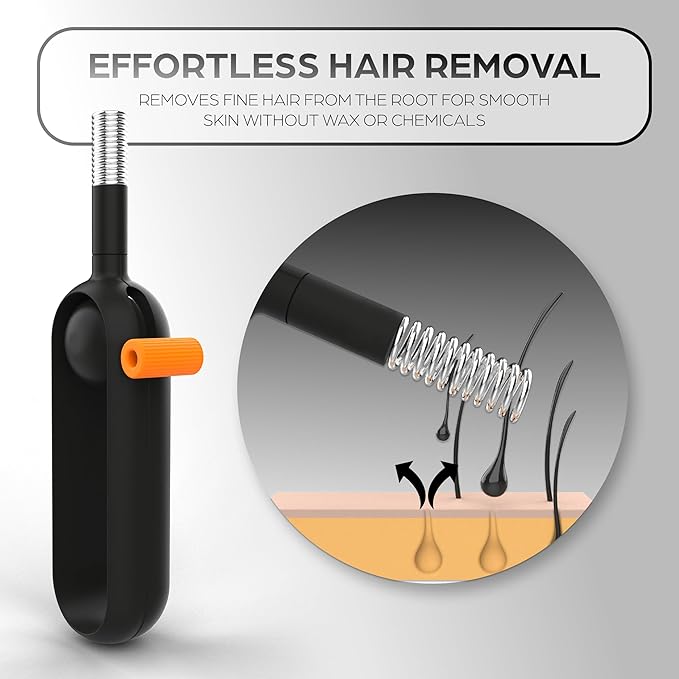 Epilady Precision Coil Tweezer, Facial Hair Remover with Ergonomic Design, Hair-Removal Tool for Upper Lip, Chin, and Face, Portable Tweezers for Facial Hair-Velvo Beauty