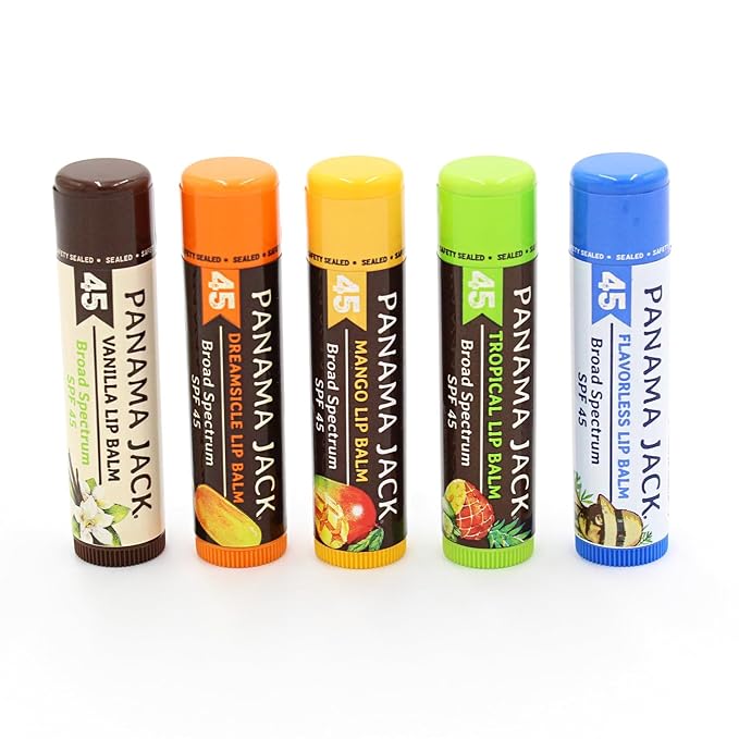 Panama Jack Sunscreen Lip Balm - SPF 45, Broad Spectrum UVA-UVB Sunscreen Protection, Prevents & Soothes Dry, Chapped Lips-Velvo Beauty
