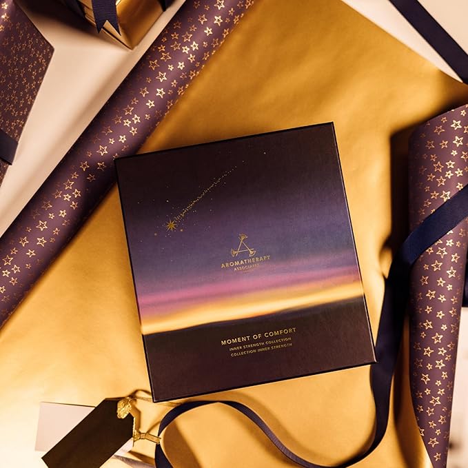 Aromatherapy Associates Moment of Comfort. Luxurious Holiday Gift Set Includes Inner Strength Bath and Shower Oil, Roller Ball, Body Oil, and Body Treatment (1 count)-Velvo Beauty