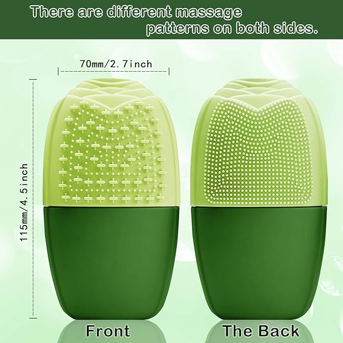 XHJRI Ice Face Roller Massager,Ice Cube Roller for Face, Eyes and Neck Naturally Conditioning and Skin Care,De-Puff Eye Bags,Reduce Migraine Pain,Reusable Massage Silicone Ice Mold (New Green)-Velvo Beauty