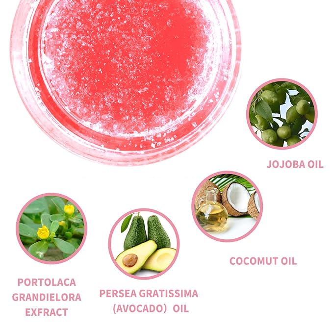 Lip Scrub, Lip Scrubs Exfoliator & Moisturizer,Lip Scrub for Dark Lips,Natural Sugar Lip Scrub with Lip Brush,Repair Cracked Lips,Chapped Lips (Peach)-Velvo Beauty