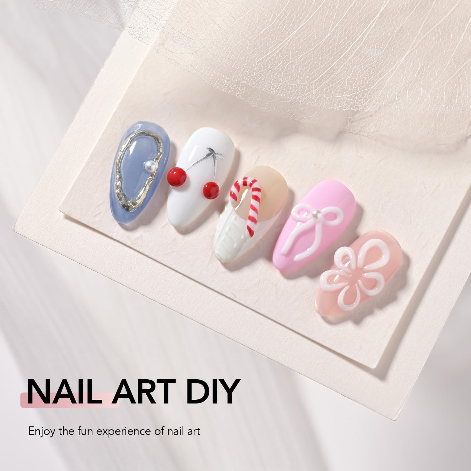 GAOY White 3D Nail Gel, 15g Sculpting Gel for 3D Nail Art Designs Carving, Molding, Painting, No Wipe Gel for Gems & Charms Decoration, Salon DIY Use-Velvo Beauty