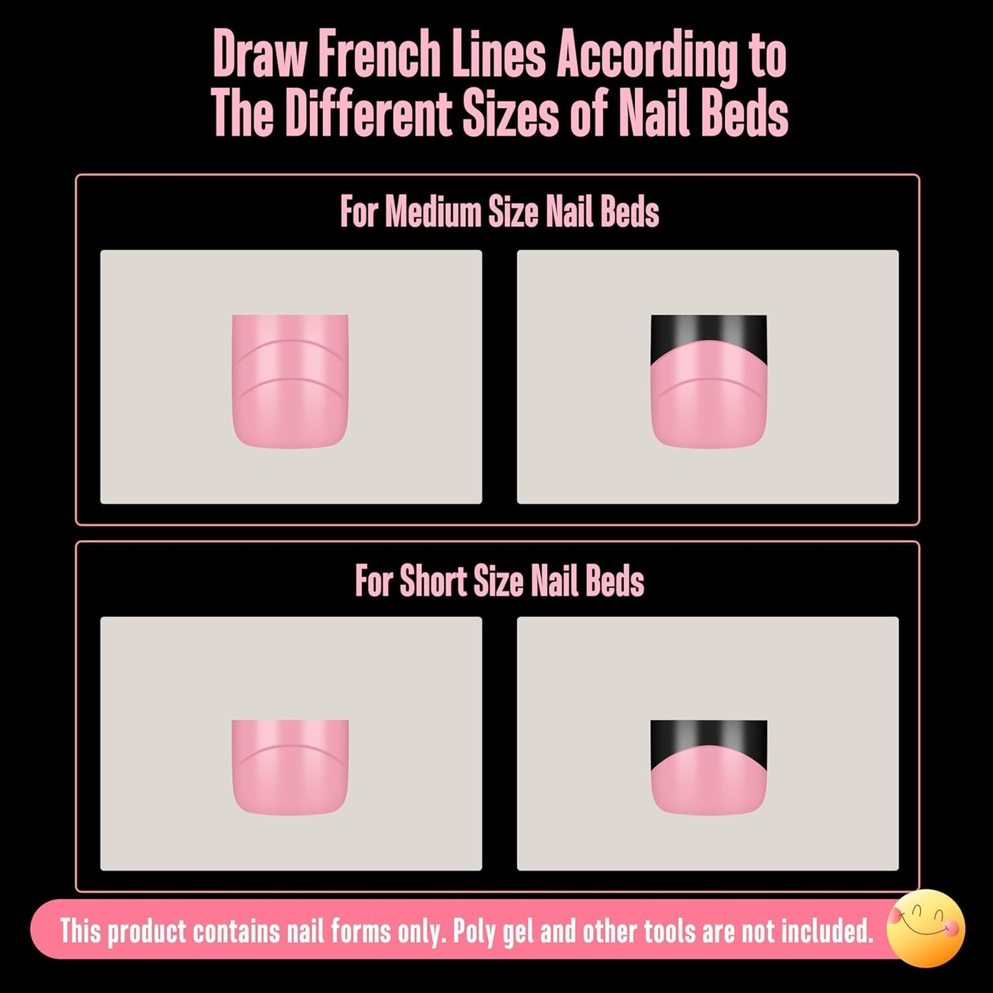 Upgrade Toe Dual Nail Forms for Poly Gel with Inner French Tips Auxiliary Line for Toenail Extension, Square Soft Gel Nail Extension, Full Cover Molds for Pedicure DIY x 15 Sizes 270 pcs-Velvo Beauty