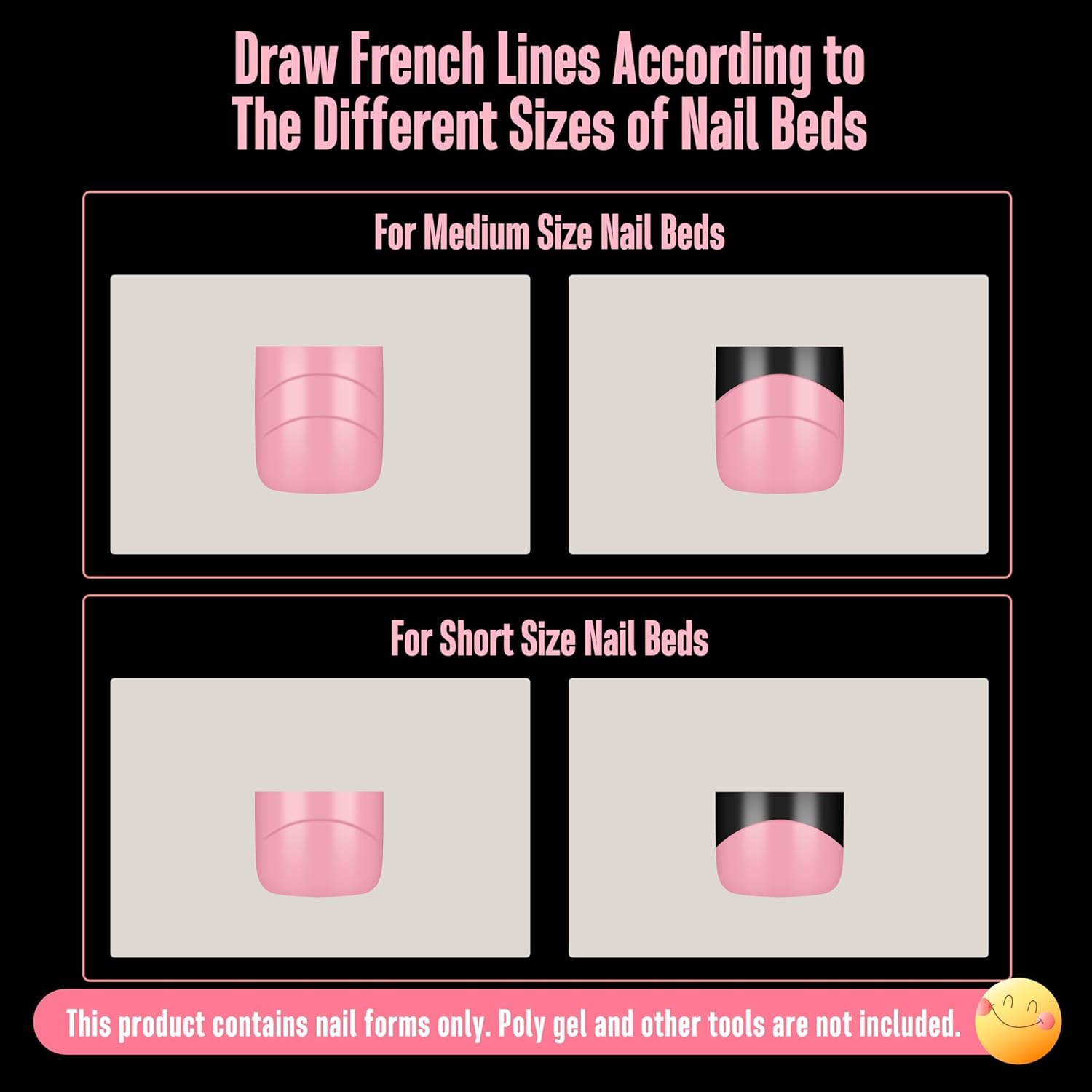 Upgrade Toe Dual Nail Forms for Poly Gel with Inner French Tips Auxiliary Line for Toenail Extension, Square Soft Gel Nail Extension, Full Cover Molds for Pedicure DIY x 15 Sizes 270 pcs-Velvo Beauty