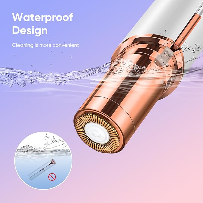 Facial Hair Remover for Women, Device, Remover Women Face, Finishing Touch Upper Lips, Chin & Cheeks, USB Rechargeable with LED LightIncluded Two Replacement Heads (White)-Velvo Beauty