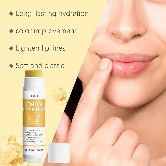 Lemon Lip Balm | All Natural Turmeric Lip Balms & Moisturizers | Hydrates Care Lip Balm, Brighten & Nourish Dark Lips Effortlessly-Velvo Beauty