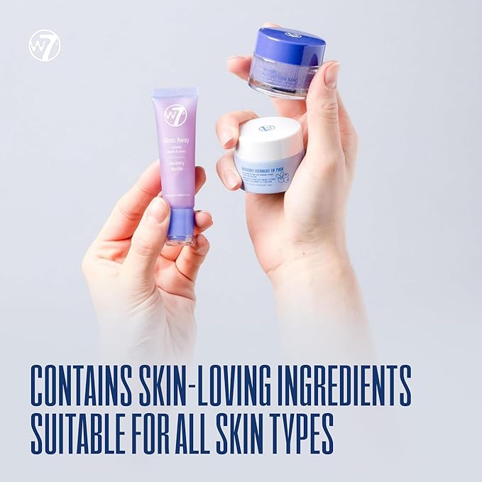 W7 Sweet Dreams Lip Care Trio - 3 Piece Set - Overnight Lip Mask, Lip Balm & Lip Scrub - Blueberry-Velvo Beauty