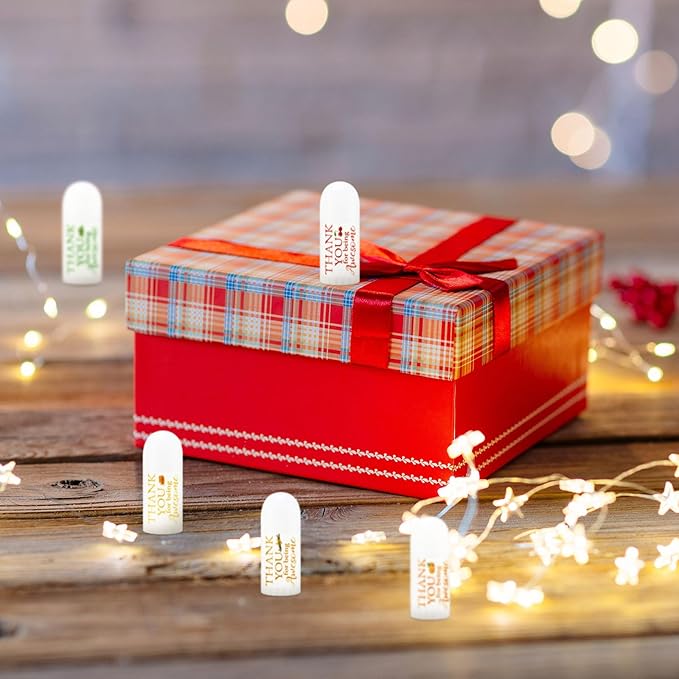 25 Pcs Mini Lip Balm Bulk 5 Assorted Flavors Thank You Lip Balm Employee Appreciation Gifts Dry Chapped Lip Care Products for Adults Coworkers Women Friend Wedding Bridal Shower Baby Shower-Velvo Beauty