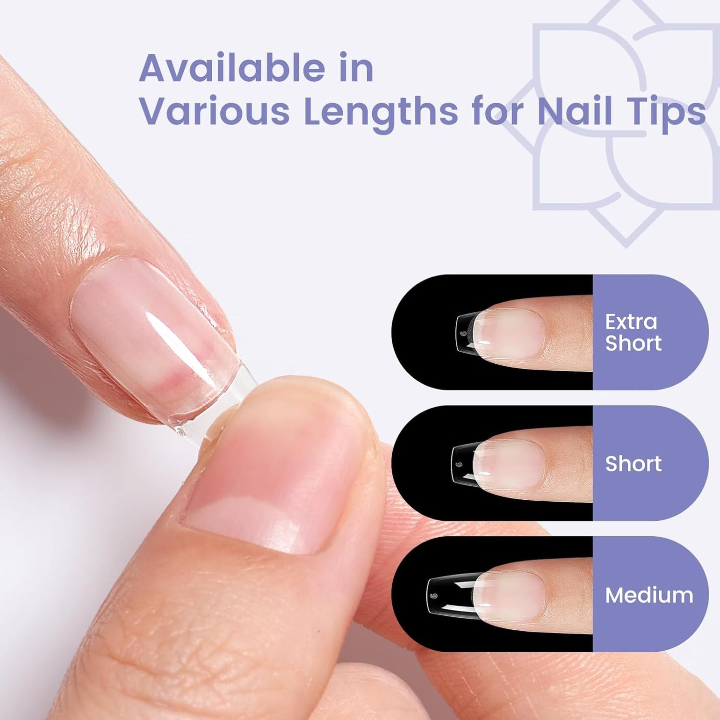 Short Coffin Nail Tips: 240PCS Pre-shaped Clear Gel Nail Tips Coffin Short, 12Sizes Acrylic Full Cover Fake Press on Nails for Nail Extension DIY Salon-Velvo Beauty