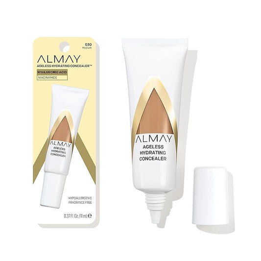 Almay Anti-Aging Concealer, Face Makeup with Hyaluronic Acid, Niacinamide, Vitamin C & E, Hypoallergenic-Fragrance Free, 030 Medium, 0.37 Fl Oz-Velvo Beauty