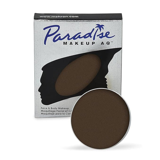 Mehron Makeup Paradise Makeup AQ Refill Size | Stage & Screen, Face & Body Painting, Cosplay, and Halloween | Water Activated Face Paint, Body Paint, Cosplay Makeup .25 oz (7 ml) (DARK BROWN)-Velvo Beauty