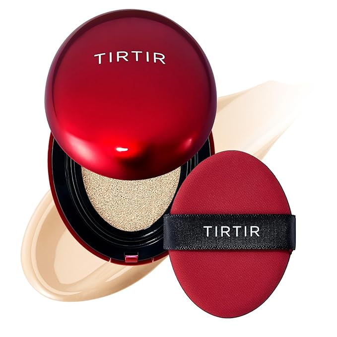 TIRTIR Mask Fit Red Cushion Foundation | Full coverage, Weightless, Skin fit, Satin Glow Finish, Korean Makeup BB Foundation, beauty, Tattoo cover up, Buildable (#17W French Vanilla, 0.63 Fl Oz)-Velvo Beauty