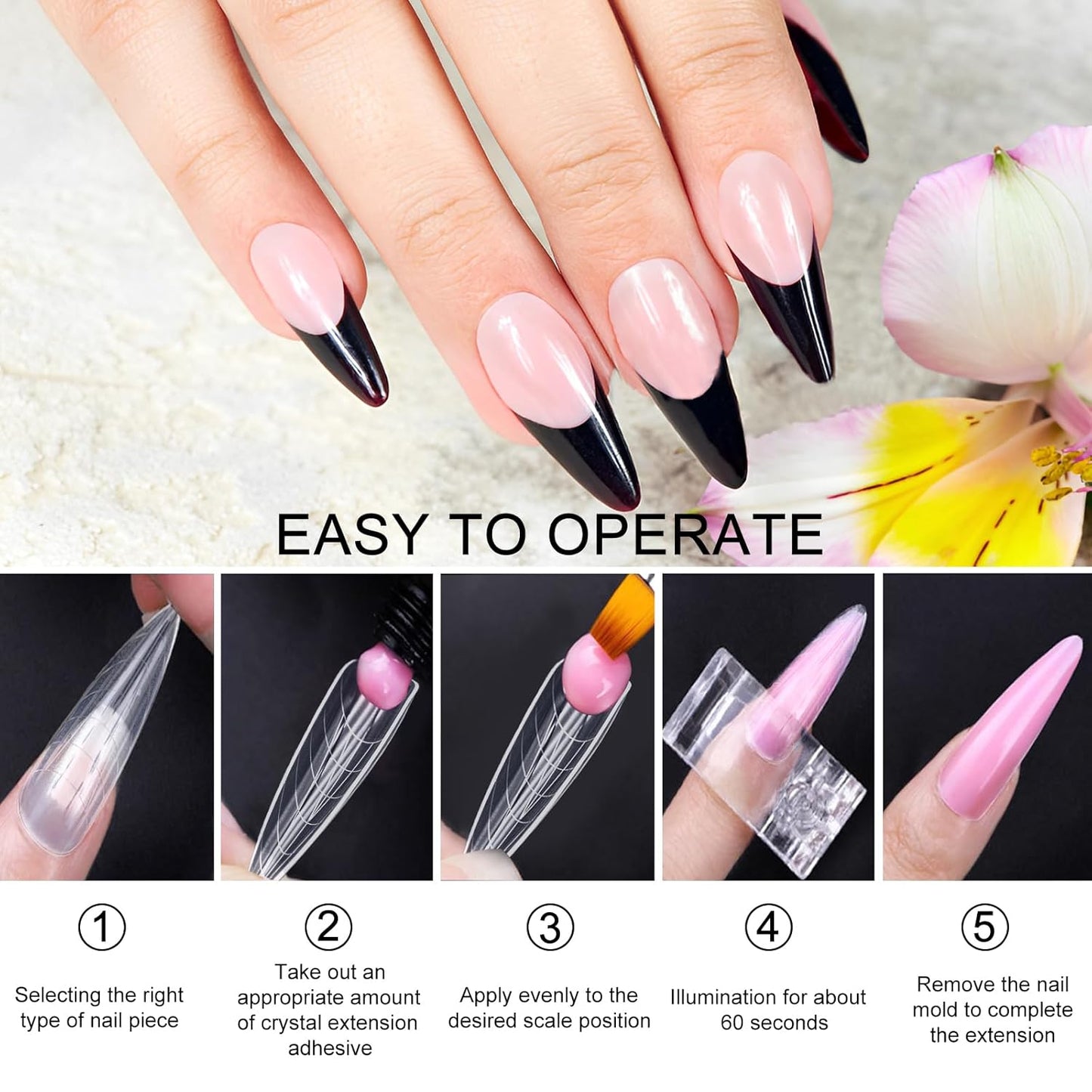 120 Pcs Poly Extension Gel Dual Nail Forms Nail Molds With Scale Builder Coffin Nail for Gel Manicure Nail Art Design Salon DIY at Home (Long Water Drop Dual Nail Forms Set)-Velvo Beauty