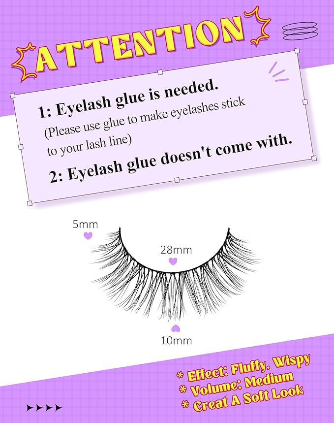 Onlyall Lashes Mink False Eyelashes Natural Wispy Lashes Soft Faux Mink Lashes Fluffy False Lashes DK72-Velvo Beauty