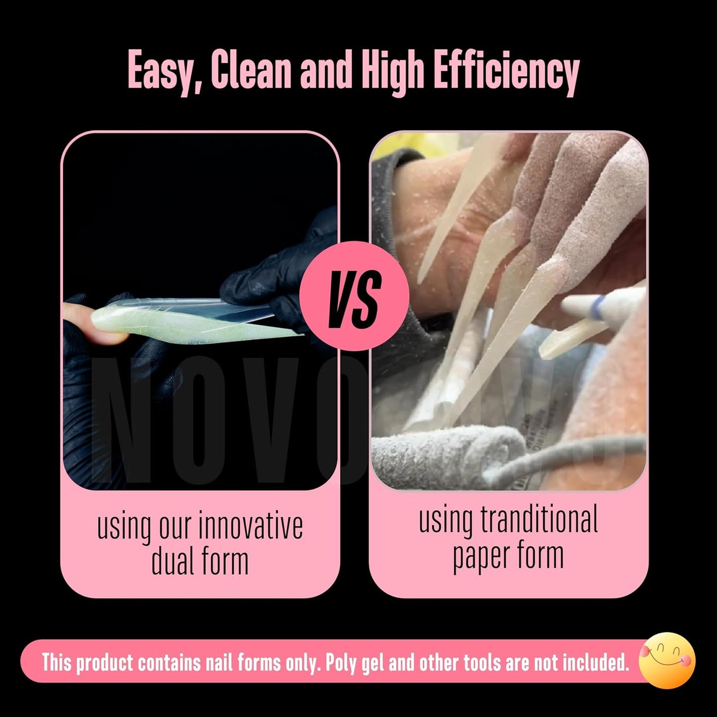 Hallowee Extra Long Stiletto Butterfly Wing Arrow Nail Dual Forms for Polygel Extension, NOT NAIL TIPS, XXXXL 4XL 5XL, Reusable Full Cover Molds For Builder/Harde/Polygel 70 Pcs x 14 sizes-Velvo Beauty