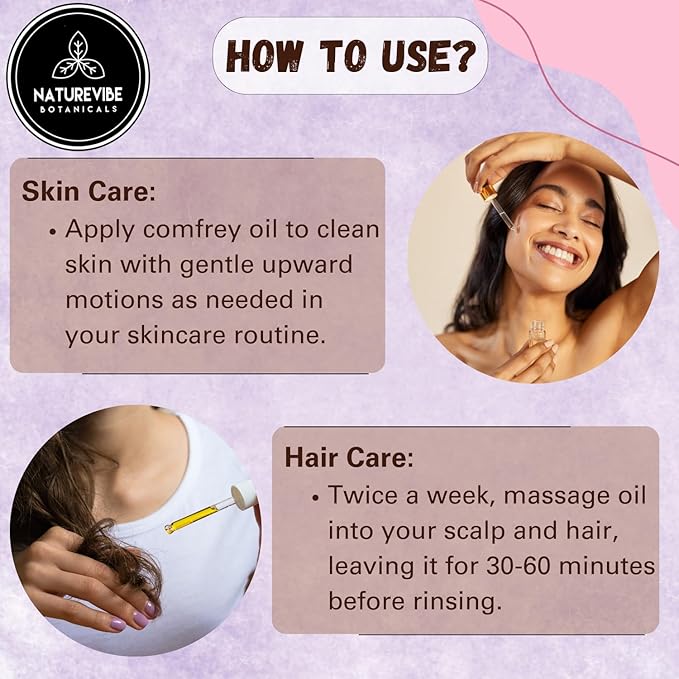 Naturevibe Botanicals Comfrey Oil 32 Ounces | 100% Pure and Natural | Great for Skin Care and Hair Care-Velvo Beauty