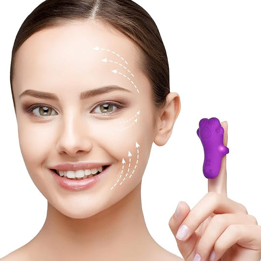 Portable Mini Facial Massage Ball, Waterproof Rechargeable Powerful Multifunctional Eye Face Finger and Neck Massager, Violet-Velvo Beauty