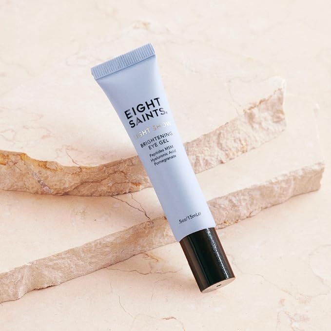 Eight Saints Light Show Brightening Eye Gel, Natural and Organic Anti Aging Cooling Eye Gel to Reduce Puffiness, Wrinkles and Calms Under Eye Skin, 0.5 Ounces-Velvo Beauty