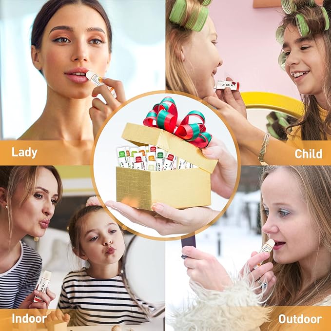 DMSKY 24 Pack Lip Balm, Natural Lip Balm Bulk with Vitamin E and Coconut Oil, Moisturizing Soothing Chapped Lips, Gifts for Women Stocking Stuffers Party Favors-Velvo Beauty