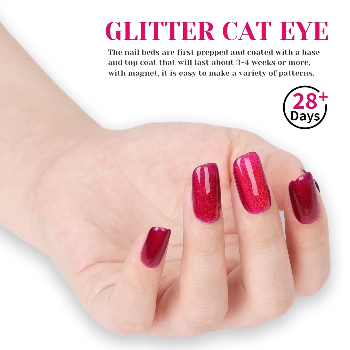 Deep Red Purple Cat Eye Gel Nail Polish - Perfect for DIY at Home & Ideal Gift for Nail Art Lovers!-Velvo Beauty