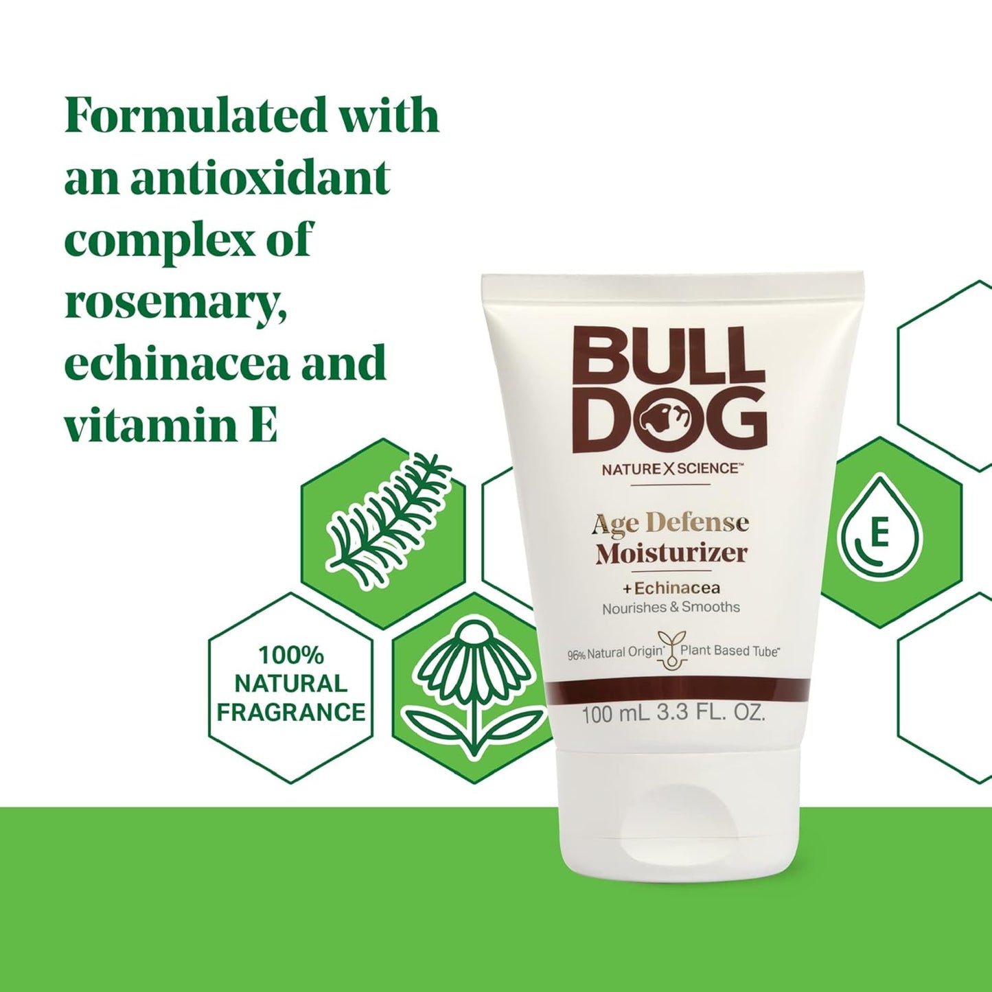 BULLDOG Mens Skincare and Grooming Face Moisturizer Age Defense, 3.3 Fluid Ounce-Velvo Beauty