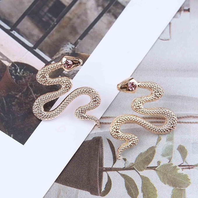 Vintage Snake Stud Earrings Gold Snake Drop Earrings Gothic Serpent Earrings Punk Viper Cobra Earrings Jewelry for Women and Girls-Velvo Beauty