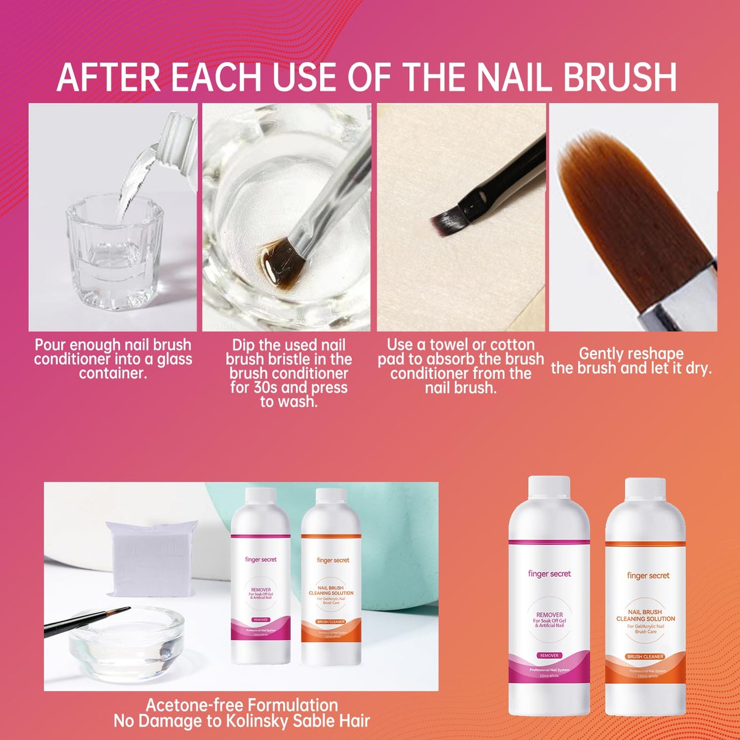 Nail Polish Remover Kit Nail Glue Remover & Nail Brush Cleaner Professional Nail Remover Quickly Clean Nail Brushes with Glass Cup Nail Cleaning pads for Nails-Velvo Beauty