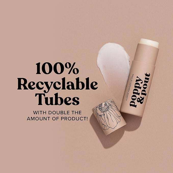 Poppy & Pout Island Coconut Jumbo Lip Balm | All Natural Lip Balms & Moisturizers | Hydrates with Beeswax, Vitamin E, Organic Coconut Oil | Cruelty-Free | Lip Balm in Recyclable Cardboard Tube-Velvo Beauty