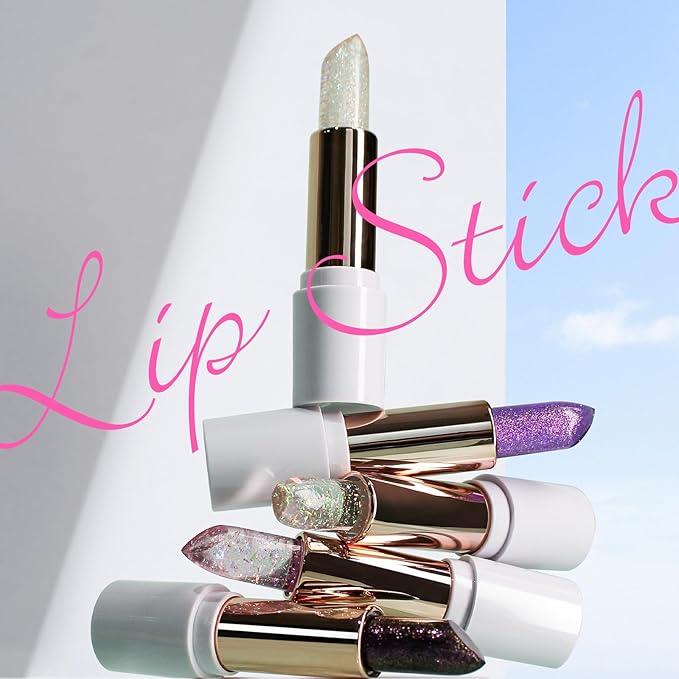 Ph Mood Magic Color Changing Lipstick, Crystal Flower Jelly Lipstick, Pearl Shimmer Lipstick Plumping Glimmer Glow Lipstick Long Lasting Nourishing Moisture Lip Care Color Change Lip Gloss(2#)-Velvo Beauty