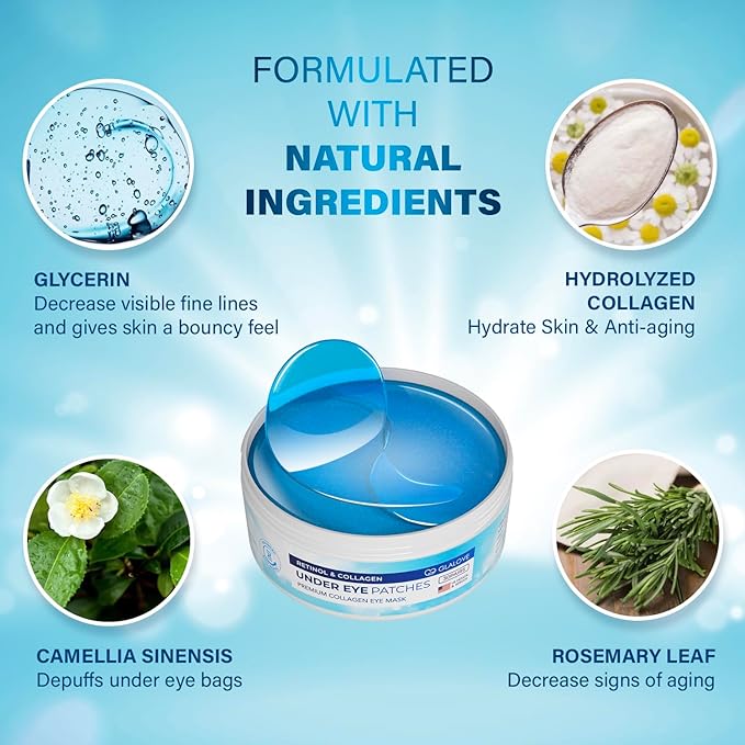 Under Eye Patches for Dark Circles: 60 Count Retinol Collagen Eye Gels Pads - Reduce Wrinkles, Puffy Eyes, Eye Bags - Skin Treatment Mask for Anti Aging & Face Moisturizer 1-Velvo Beauty