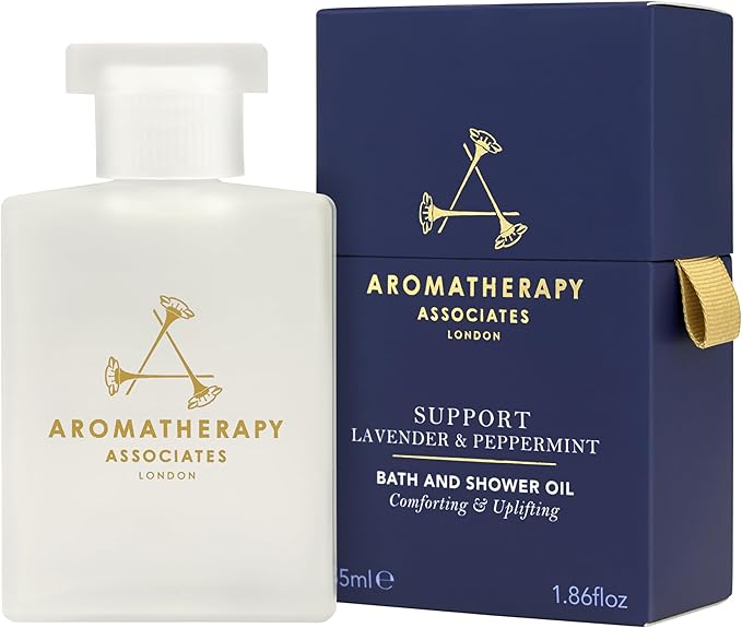 Aromatherapy Associates Support Equilibrium Bath and Shower Oil – Hydrating Oil with 3 Essential Oils to Uplift Mind, Body, and Spirit (1.86 oz)-Velvo Beauty