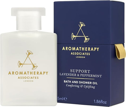 Aromatherapy Associates Support Equilibrium Bath and Shower Oil – Hydrating Oil with 3 Essential Oils to Uplift Mind, Body, and Spirit (1.86 oz)-Velvo Beauty