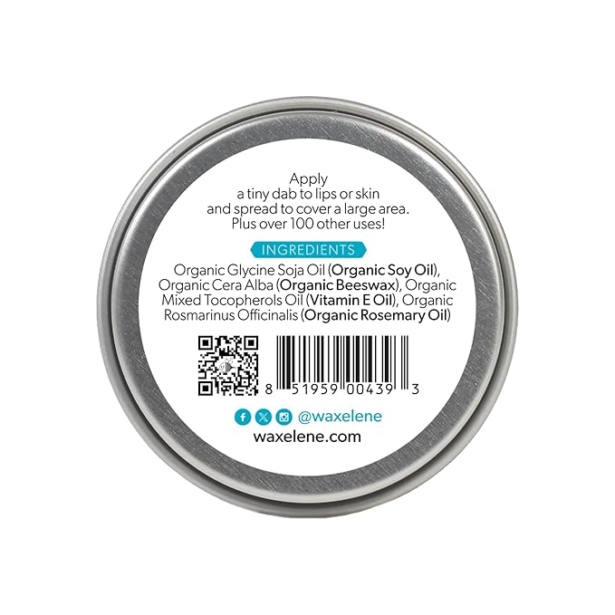 Waxelene Original Aerated Lip Balm Tin, Best Lip Balm Ever Organic Calming Multipurpose Ointment Baby Eczema Dry Sensitive Skin Body Face Moisturizer-Velvo Beauty