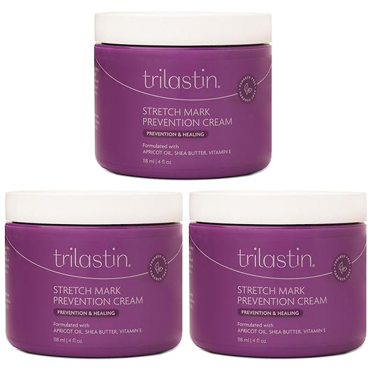 TriLASTIN Maternity Stretch Mark Cream for Pregnancy - 4 Oz (3-Pack) - Hypoallergenic & Paraben-Free Silicone Scar Cream & Shea Butter - Pregnancy Must Haves-Velvo Beauty