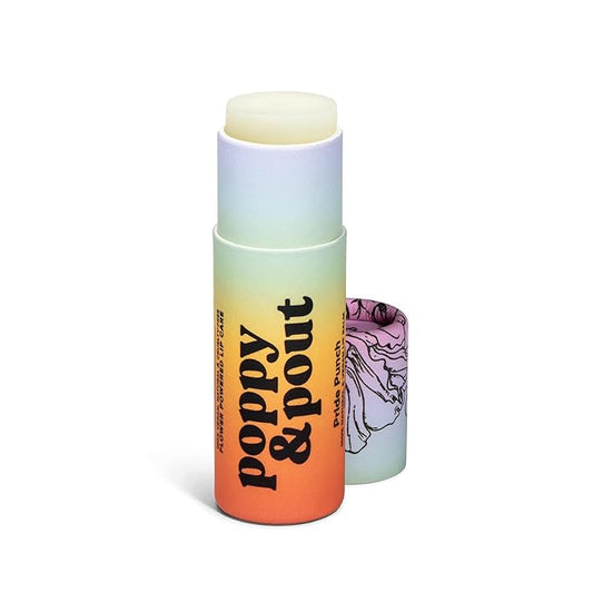 Poppy & Pout Pride Punch Jumbo Lip Balm | All Natural Lip Balms & Moisturizers | Hydrates with Beeswax, Vitamin E, Organic Coconut Oil | Cruelty-Free | Lip Balm in Recyclable Cardboard Tube-Velvo Beauty