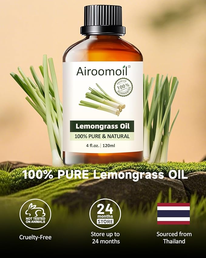 Pure Citronella Essential Oil, 100% Pure Natural Citronella Essential Oil, Premium Grade Essential Oils for Diffusers for Home, Skin, Care Massage, Soap Making, Aromatherapy, 4 Fl Oz | 120ml-Velvo Beauty