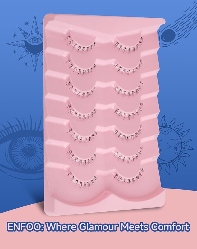 Bottom Lashes Natural Everyday Wispy Lashes Natural Look Flared Eyelashes False Lower Lashes Soft Fluffy Lashes False Eyelashes 7 Pairs B-1-Velvo Beauty