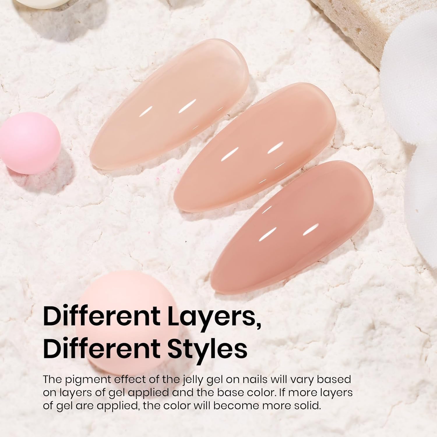 Beetles Nude Gel Nail Polish - 15ml Neutral Brown Base Color Fall Gel Polish Nail Concealer Mocha Sheer Translucent Effect Soak Off UV LED French Nail Art Manicure Gift for Women-Velvo Beauty