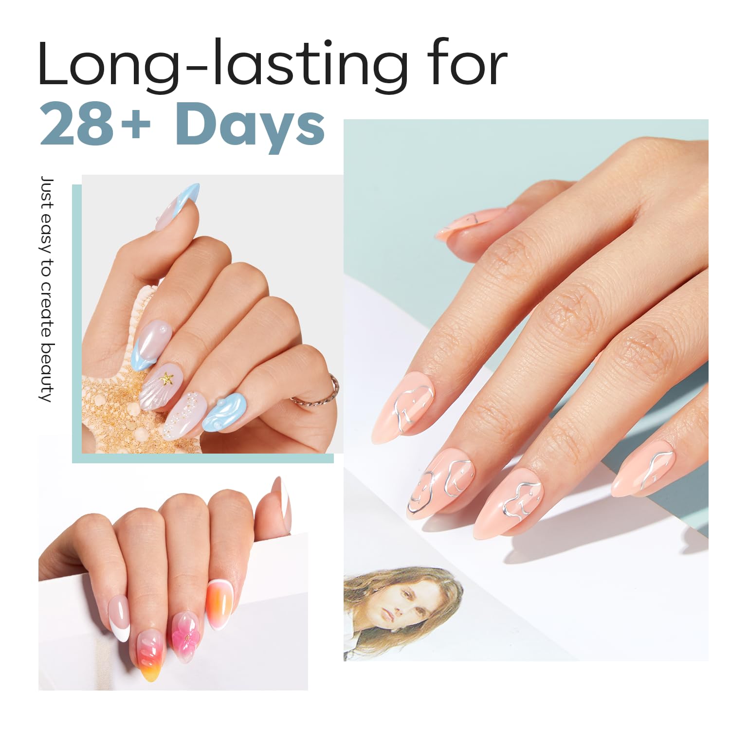 modelones Short Almond Fake Nail Tips - 510Pcs Full Matte Gel Tips Pre-shaped Full Cover Clear Acrylic Gel Kit False Press on Nails for Extension DIY Salon 15Sizes-Velvo Beauty