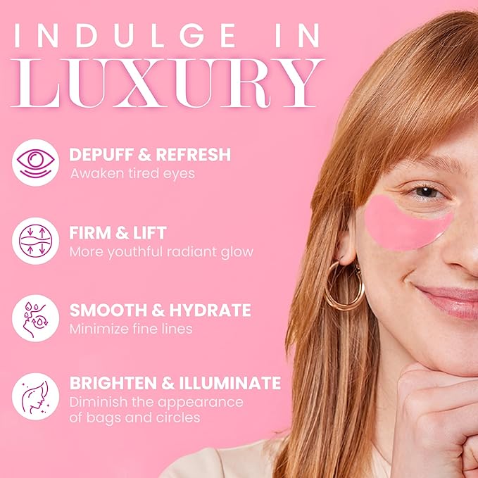 Under Eye Mask Under Eye Gels with Irish Sea Moss Bulgarian Rose and Hyaluronic Acid 60 Eye Gels (30 Pairs) Eye Masks for Men and Women-Velvo Beauty