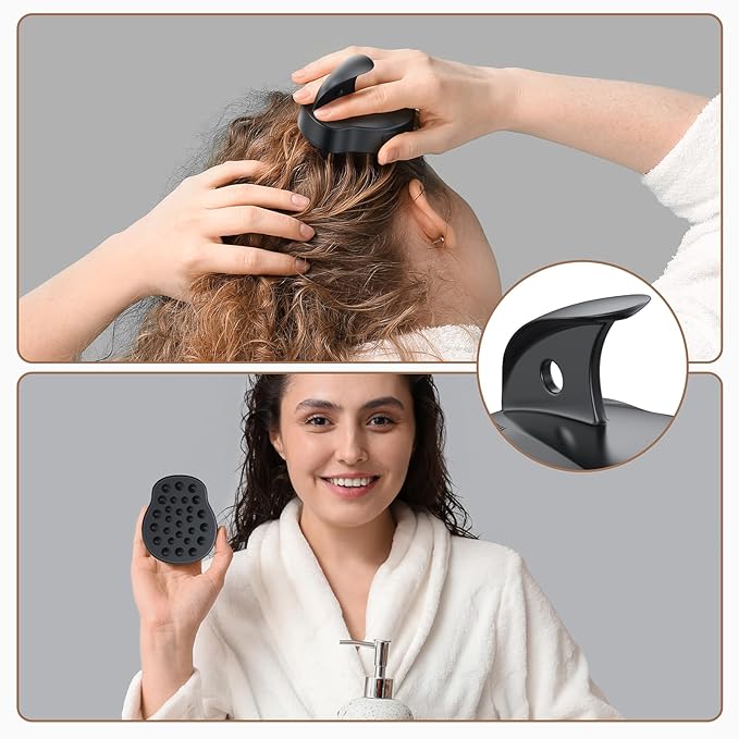 Electric Scalp Massager Hair Growth Brush with Soft Silicone Bristles,Head Scalp Massager for Relax,3-Level Vibration,IPX6 Waterproof for Hair Growth & Dandruff Removal Mothers Day Gifts(Black)-Velvo Beauty