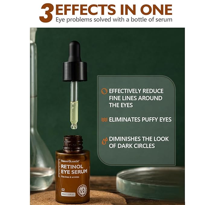 Retinol Eye Serum Anti Aging Under Eye Cream Visibly Reduces Wrinkles Fine Lines in 4-8 Weeks - Tightening Firming with Double Retinol 30ml-Velvo Beauty