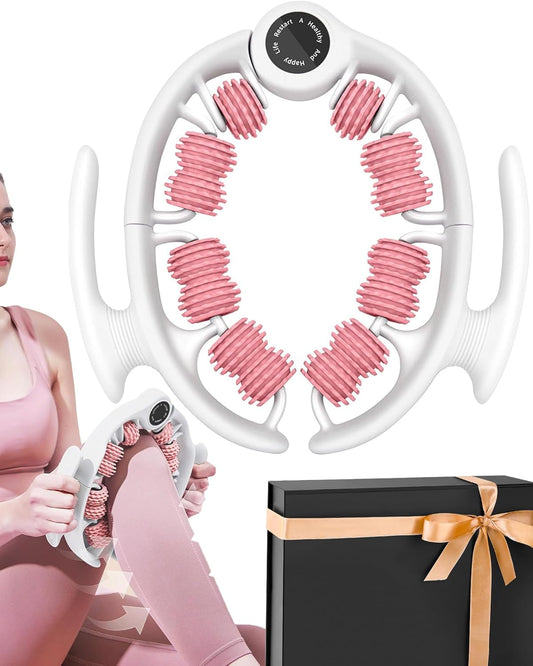 Cellulite Massage Roller - Anti-Cellulite Massager with Detachable Roller Handles for Thighs, Legs & Buttocks - Fascia Massage Tool for Lymphatic Drainage & Deep Tissue Therapy (Pink)-Velvo Beauty
