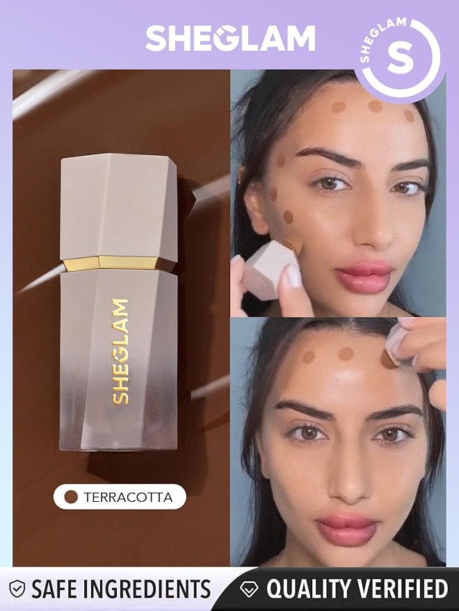SHEGLAM Sun Sculpt Cool Toned Liquid Contour Stick Long Lasting Cream Bronzer Makeup - Terracotta-Velvo Beauty