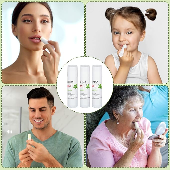 Demissle 150 Pcs Unlabeled Lip Balm Bulk Chapped Stick Blank Mini Lip Balm Gifts Moisturizing Lip Balms Favors for Women Homeless Wedding Bridal Shower Favors Baby Shower Guests Favors(Mint)-Velvo Beauty