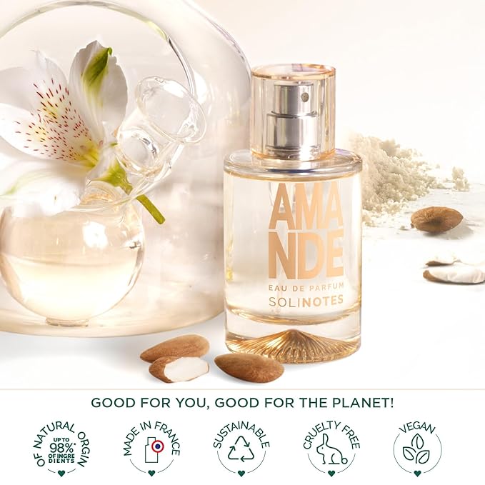 SOLINOTES Almond Perfume for Women - Eau De Parfum | Delicate Floral and Soothing Scent - Made in France - Vegan - 1.7 fl.oz-Velvo Beauty
