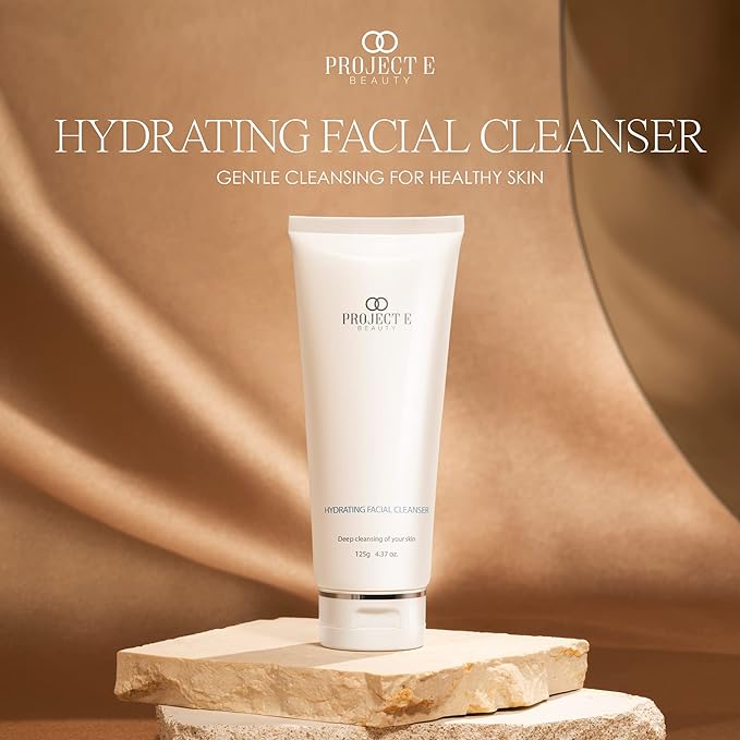 Project E Beauty Hydrating Facial Cleanser Gentle Cleansing | Removes Dirt, Oil & Makeup | Moisturizes & Hydrates | Brightens Complexion | Non-Foaming Formula | For All Skin Types | 125g-Velvo Beauty
