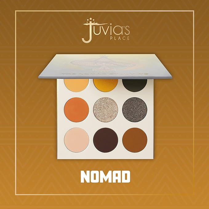 Juvia's Place Palette The Nomad - Marigold, Shimmering Honey, Deep Merlot, Shades of 9, Deep Merlot, Pigmented Makeup Palette Eye Color & Shine-Velvo Beauty